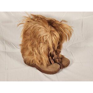Winna Womens Regina Apres Coyote Fur Boots Blond Italian Made Us9/Eur 40